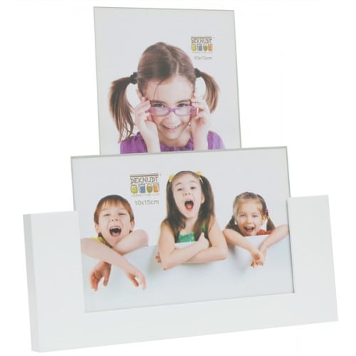 DEKNUDT - Porte-photo S68AK1P2 Bois blanc pour 2 photos 10x15cm