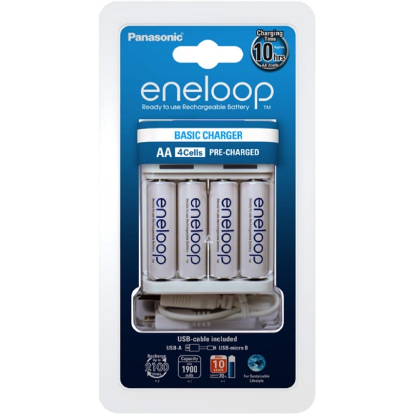 ENELOOP USB de voyage (Recharge 4 piles LR6 ou LR03 non fournies)