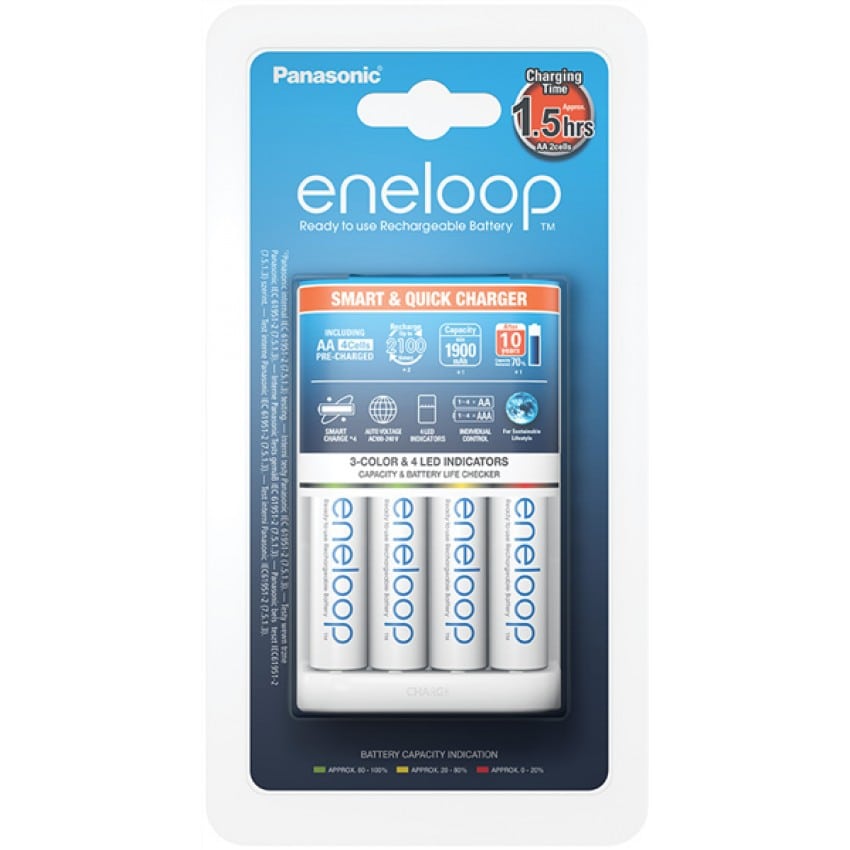 ENELOOP Smart & Quick + 4 accus LR6 1900mAh (Recharge 4 piles LR6 ou LR03)