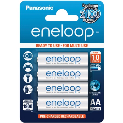 PANASONIC - Piles rechargeables ENELOOP LR6 (AA) NiMH 1900mAh Blister de 4 piles