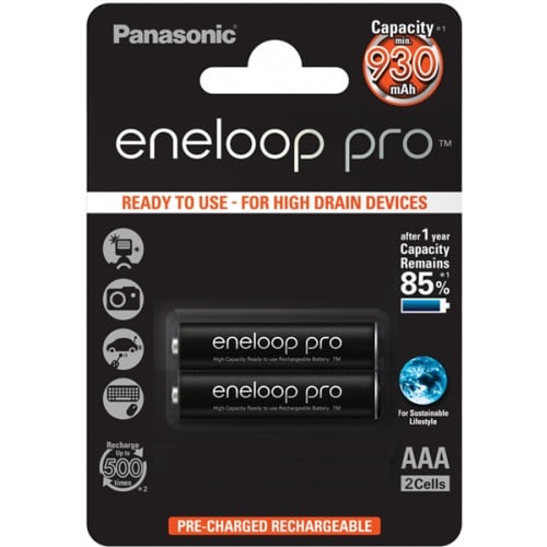 PANASONIC - Piles rechargeables ENELOOP PRO LR03 (AAA) NiMH 930mAh Blister de 2 piles