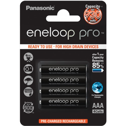 PANASONIC - Piles rechargeables ENELOOP PRO LR03 (AAA) NiMH 930mAh Blister de 4 piles