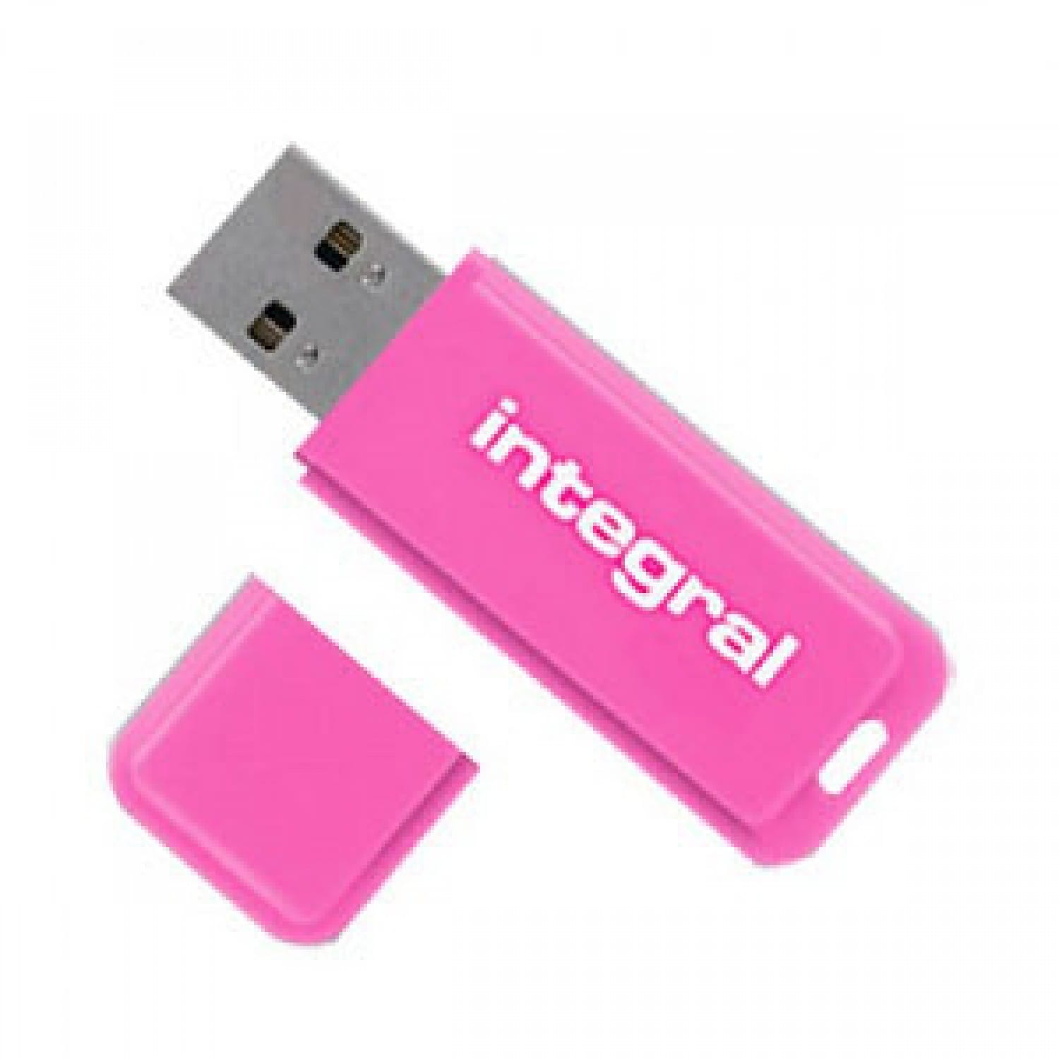 Clé USB 2.0 INTEGRAL Flash Drive Néon 16 GB (Rose)