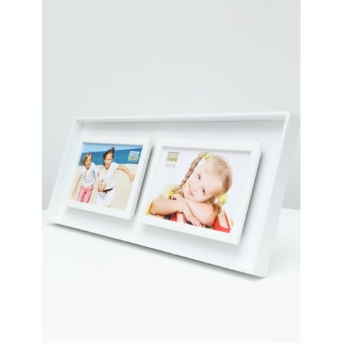 Cadre photo DEKNUDT S68DK P2 - bois - impression de profondeur - pour 2 photos 10x15cm