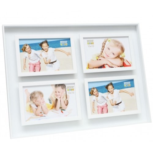 Cadre photo DEKNUDT S68DK P4 bois - impression de profondeur - pour 4 photos 10x15cm