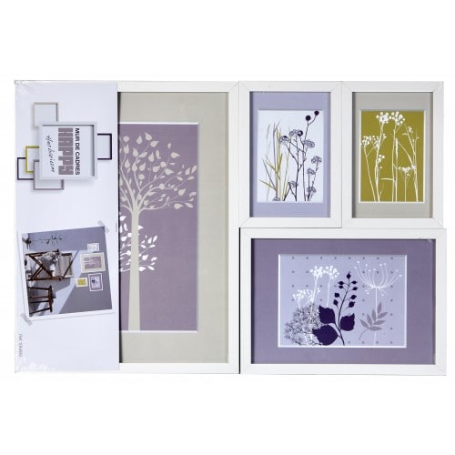 Cadre photo BRIO Happy - Mur de cadres Herbarium pour 1 photo 30x40cm + 1 photo 19x27,5cm + 2 photos 12,5x19cm