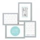 Cadre photo BRIO Détroit - cadre multivues PVC gris pour 4 photos (2 en 9x13 + 2 en 10x15)