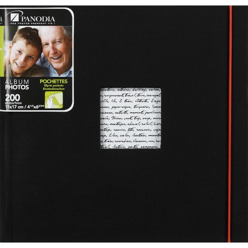 PANODIA - Album photo série LINEA 200 photos 11x17 - Pochettes Couverture personnalisable (Noir)