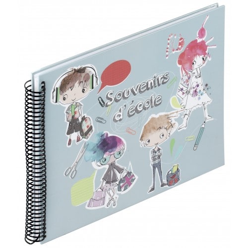 Livre scolaire PANODIA série SOUVENIR D'ECOLE Pour 8 années scolaires 31x23cm - Spirales 34 Pages illustrées