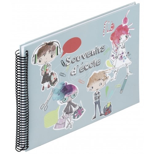 PANODIA - Album photo Livre scolaire série SOUVENIR D'ECOLE Pour 8 années scolaires 31x23cm - Spirales 34 Pages illustrées