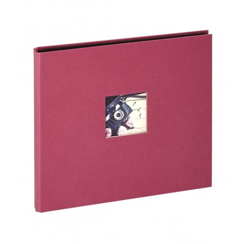 PANODIA - Album photo "STUDIO" 26x23cm - à spirales cachées - 40 pages traditionnelles noires (Framboise)