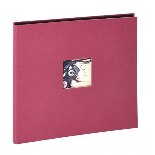 PANODIA - Album photo traditionnel STUDIO - 60 pages noires - 300 photos - Couverture Framboise 34,7x32,5cm + fenêtre