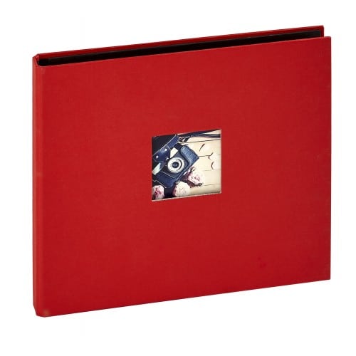 PANODIA - Album photo traditionnel STUDIO - 40 pages noires - 80 photos - Couverture Rouge 26x23cm + fenêtre