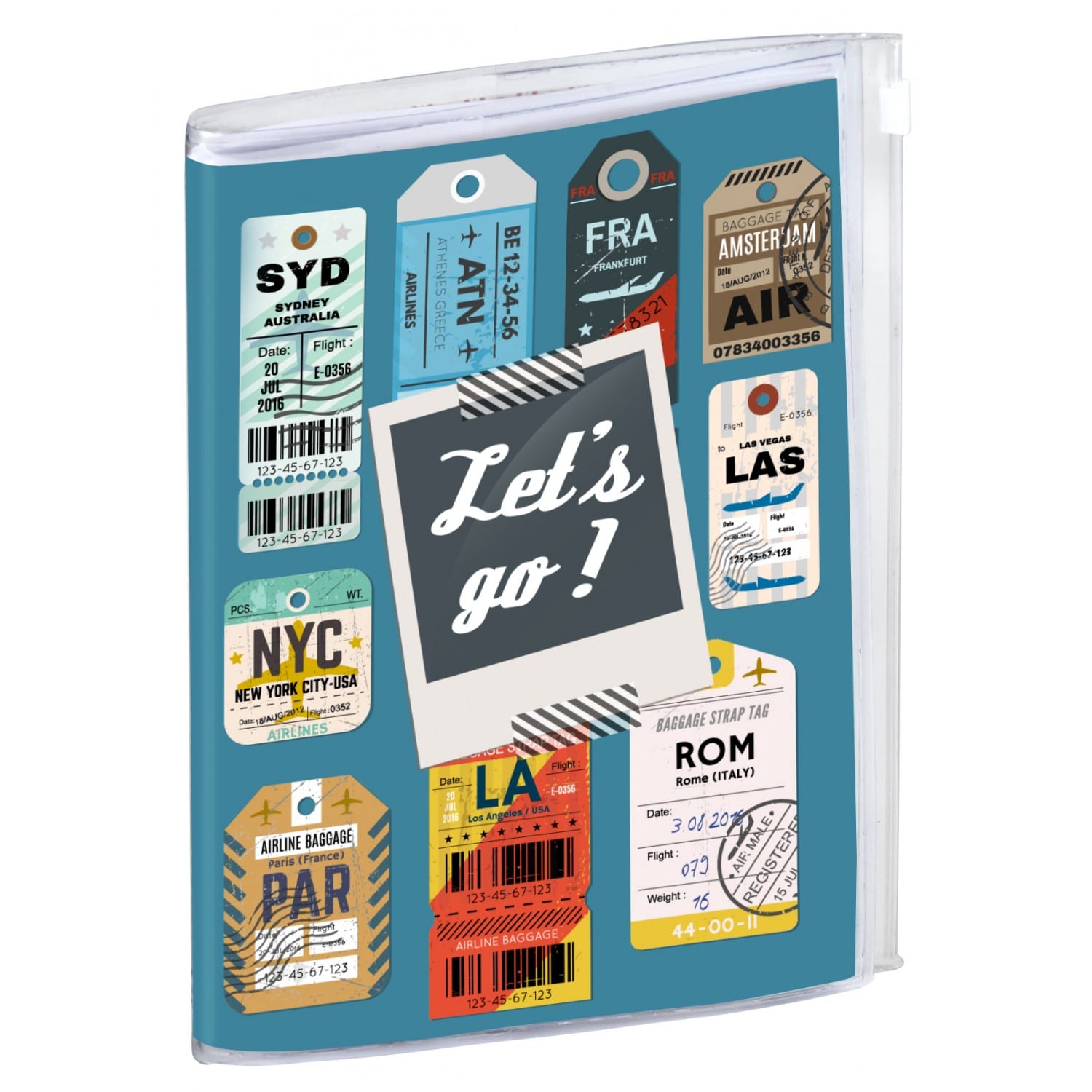 Carnet de voyage PANODIA série TRIP Format 14,5x21cm - 96 pages Avec  pochette zip Bleu - Couverture souple