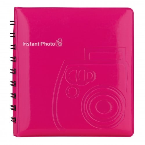 FUJI - Album photo instantanée pochettes pour Instax Mini - 32 pages - 64 photos - Couverture Rose