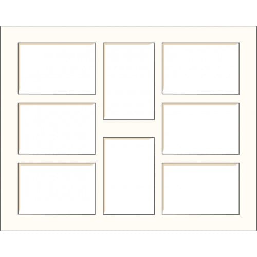 BRIO - Passe partout - Format extérieur 40x50cm - Multi-vues (8 fenêtres 10x15cm) - Blanc cassé