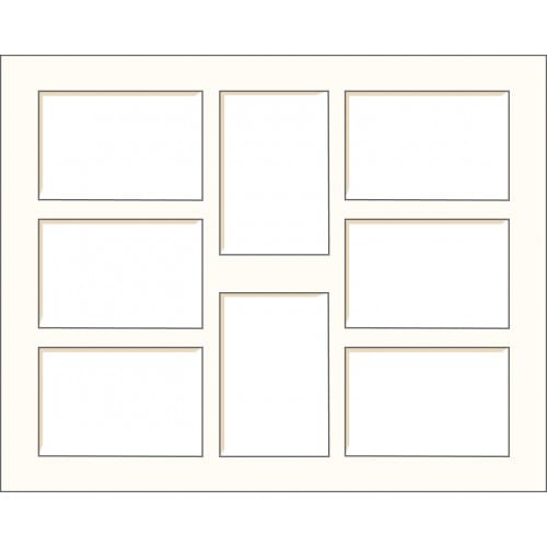 Passe partout BRIO - Format extérieur 40x50cm - Multi-vues (8 fenêtres 10x15cm) - Blanc cassé