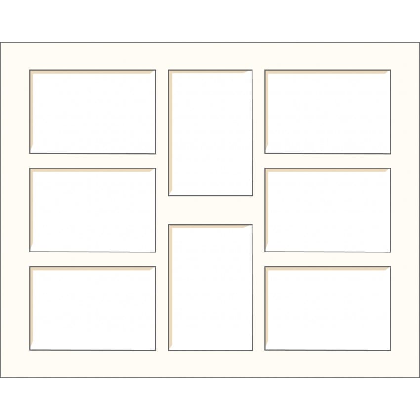 Passe partout BRIO - Format extérieur 40x50cm - Multi-vues (8 fenêtres 10x15cm) - Blanc cassé