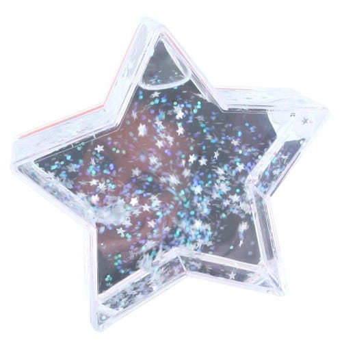 Boule à neige TECHNOTAPE Etoile - avec insertion photo - Paillettes étoiles - Dim. 10x10cm