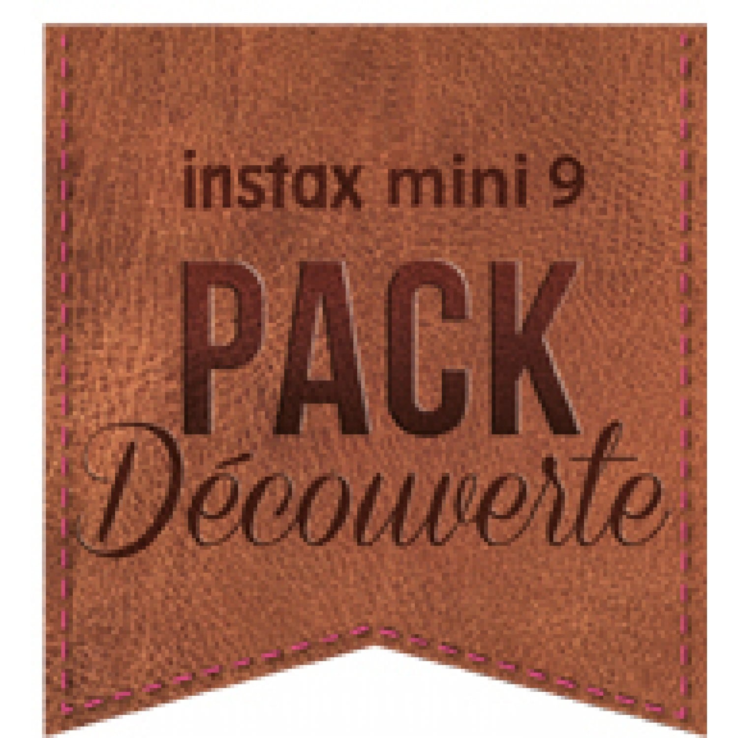 FUJI - Appareil photo instantané Instax Mini 9 Pack Découverte blanc  cendré : Appareil Blanc cendré + 1 pack mini (10v) + 1 housse Marron