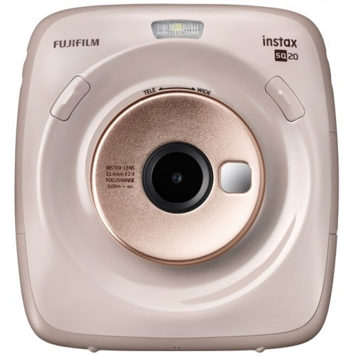 Fuji Instax Square SQ20 beige - Format photo 62x62mm - Livré avec 1 batterie - Dim. (L)119x(H)127x(P)50mm - 390g