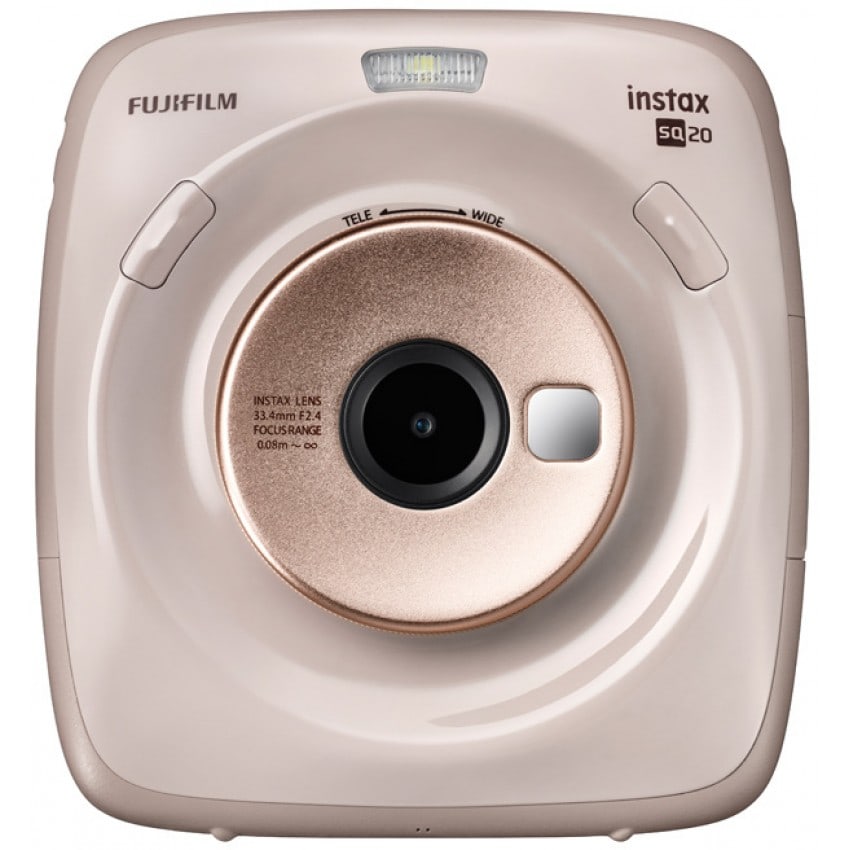 Fuji Instax Square SQ20 beige - Format photo 62x62mm - Livré avec 1 batterie - Dim. (L)119x(H)127x(P)50mm - 390g