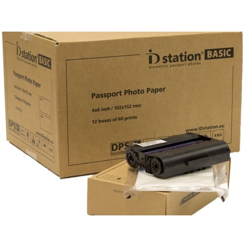 ID STATION - Papier thermique identité pour kiosk ID STATION BASIC - Carton de 720 tirages