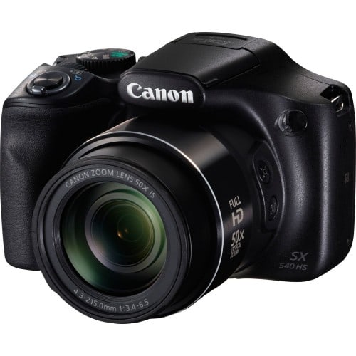 CANON - Appareil compact numérique Powershot SX540 HS (noir) 20,3Mpx - zoom 50x (24x1200mm) écran 7,5cm - batterie et chargeur fournis