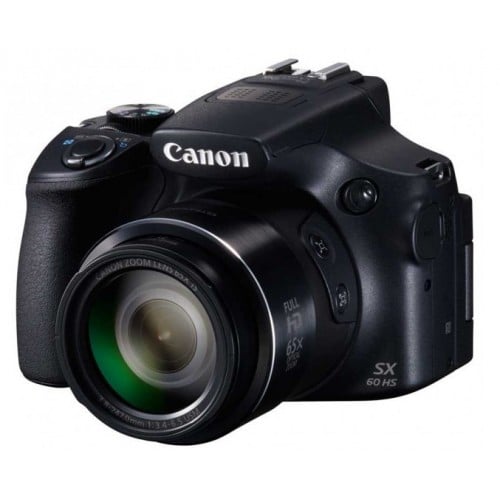 CANON - Appareil compact numérique Powershot SX60 HS (noir) 16,1Mpx - zoom 65x (21x1365mm) écran orientable 7,5cm - vidéo Full HD - WiFi