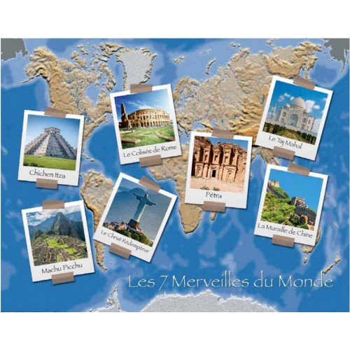 Collection Les 7 merveilles du Monde pour photo 13x18/15x21/18x24  Lot de 100