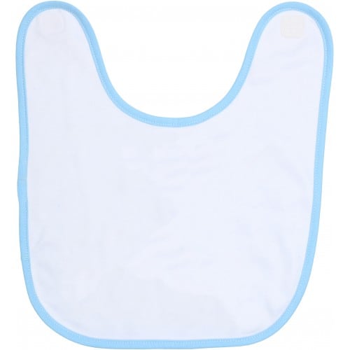 blanc liseré bleu - 100% polyester sensation coton - Fermeture par scratch - Dim. 29x35cm