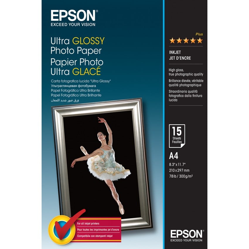 Papier jet d'encre EPSON EPSON PHOTO papier ultra-glacé 300g - A4 - 15 feuilles