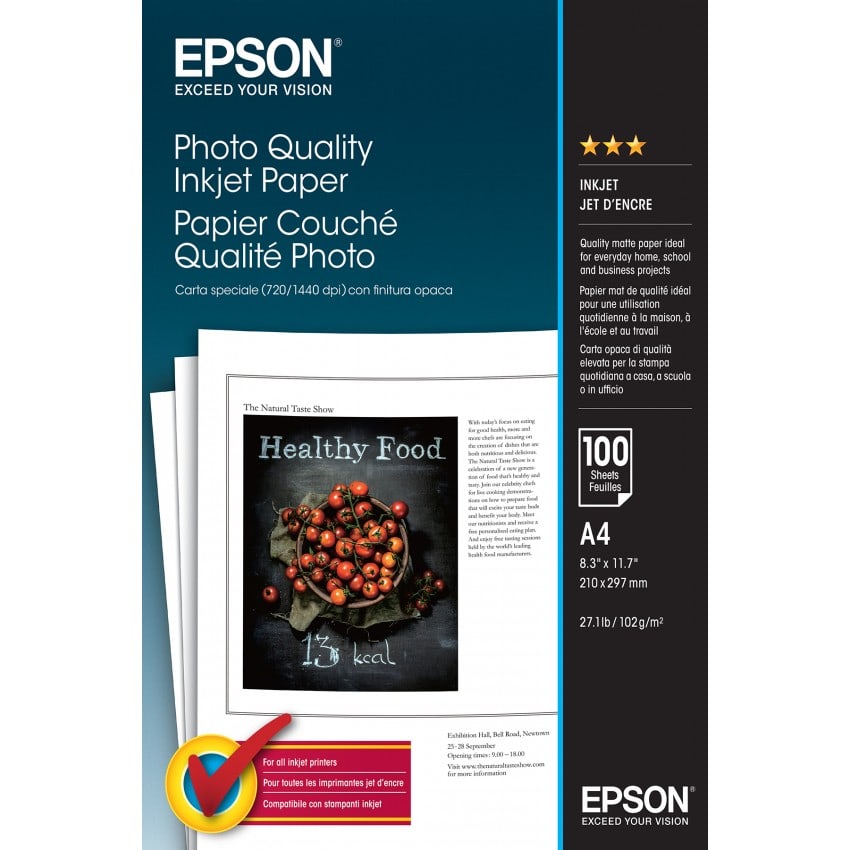 Papier jet d'encre EPSON EPSON PHOTO papier couché mat 720dpi 102g - A4 - 100 feuilles