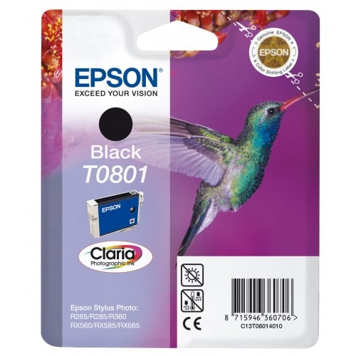 EPSON - Cartouche d'encre T0801 Colibri - Noir