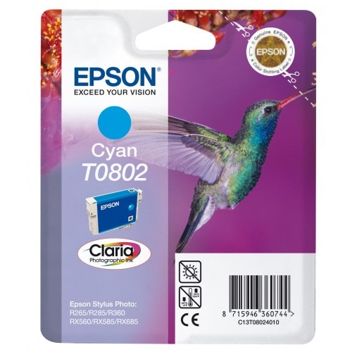 Cartouche d'encre EPSON T0802 Colibri - Cyan