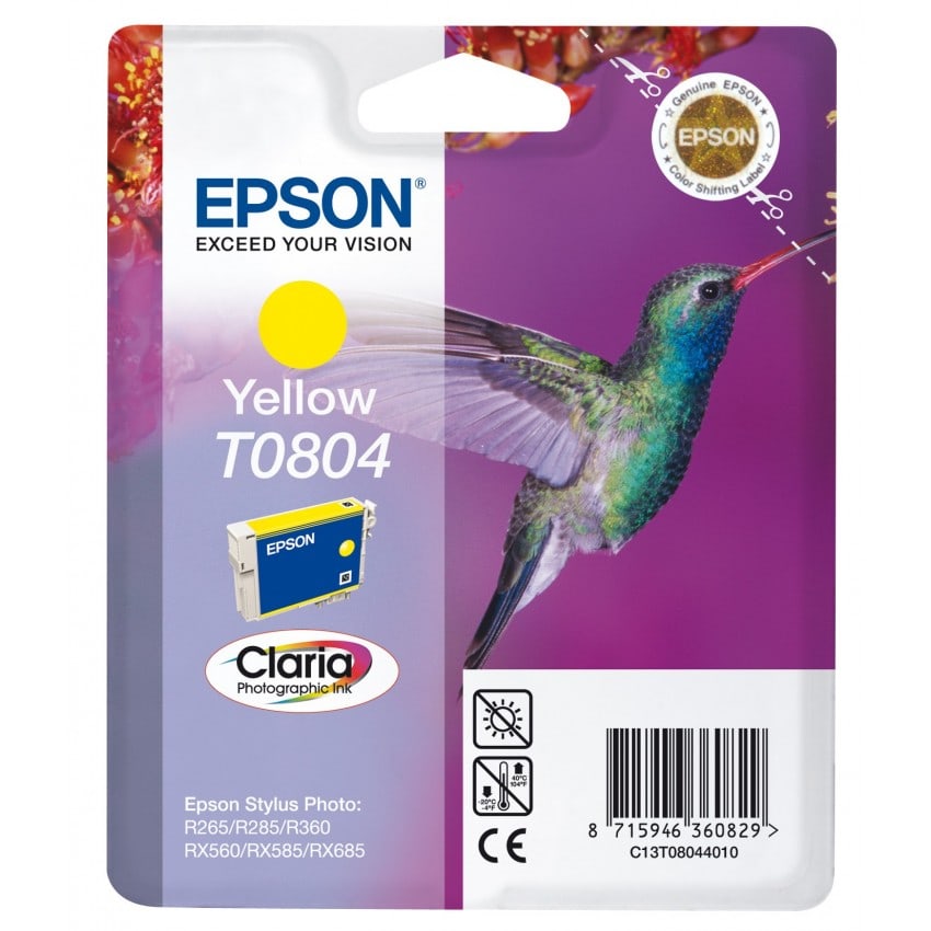 Cartouche d'encre EPSON T0804 Colibri - Jaune