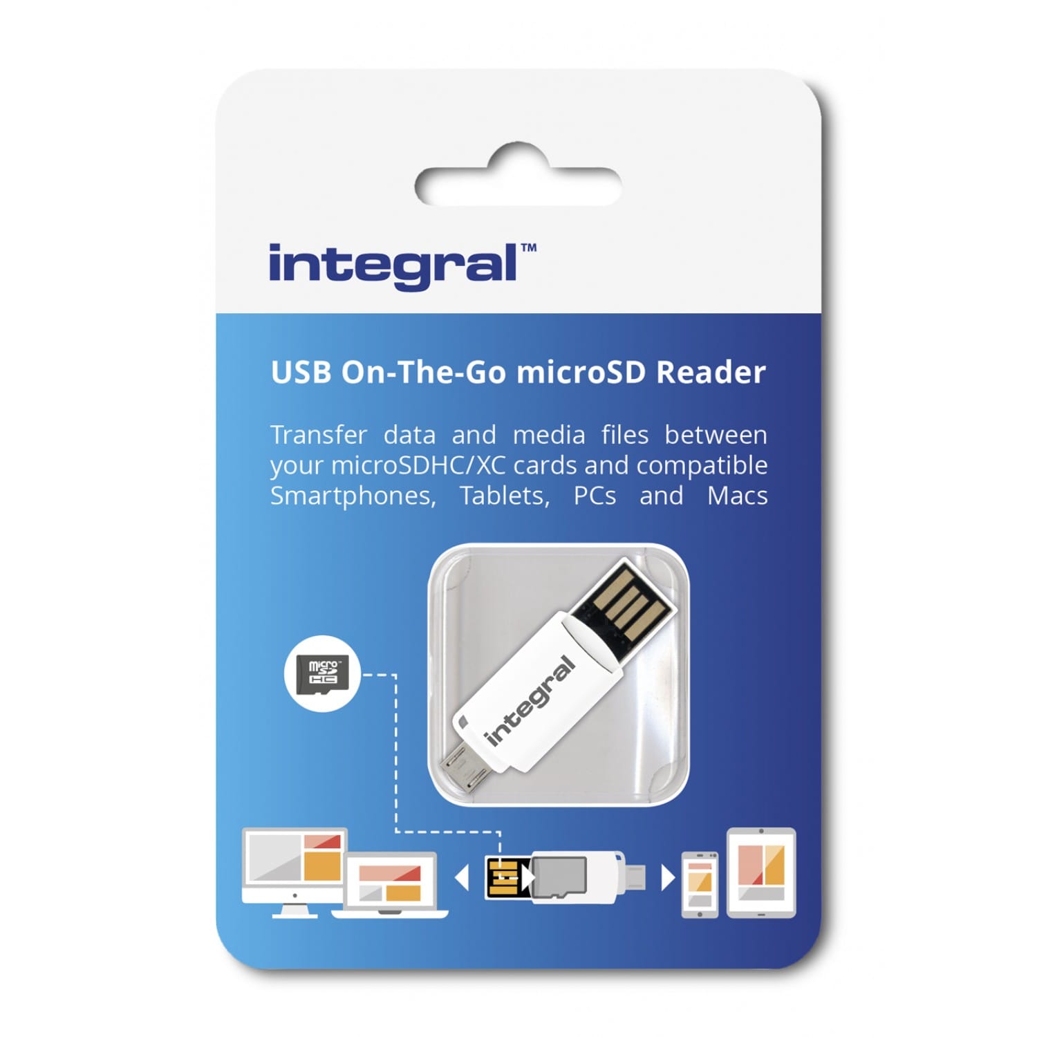 Adaptateur carte mémoire INTEGRAL Adaptateur OTG + Micro SDHC/XC (micro USB/ USB)