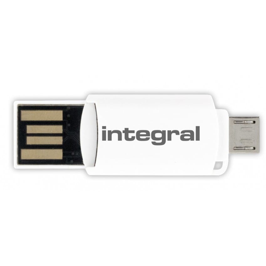 Adaptateur carte mémoire INTEGRAL Adaptateur OTG + Micro SDHC/XC (micro USB/USB) Pour connecter une carte Micro SD sur Smartphon
