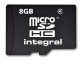 Carte mémoire SD micro INTEGRAL micro SDHC Classe 4 8 GB (sans adaptateur)