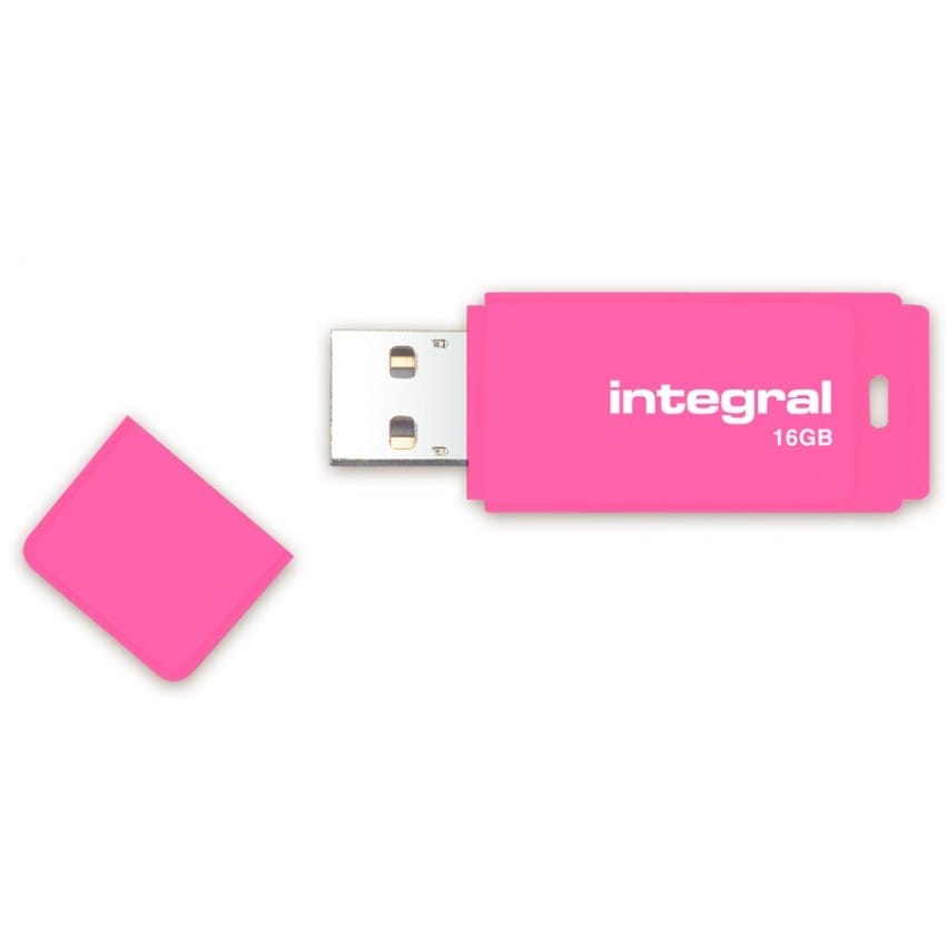 Clé USB 2.0 INTEGRAL Flash Drive Néon 16 GB (Rose)