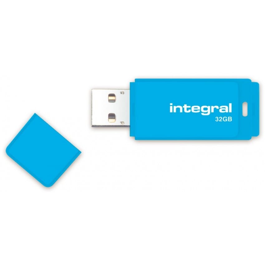 Clé USB 2.0 INTEGRAL Flash Drive Néon 32 GB (Bleu)