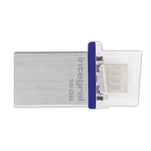 INTEGRAL - Adaptateur USB OTG pour smartphone/tablette (MICRO USB/USB) avec clé USB 2.0 Micro Fusion 16 GB
