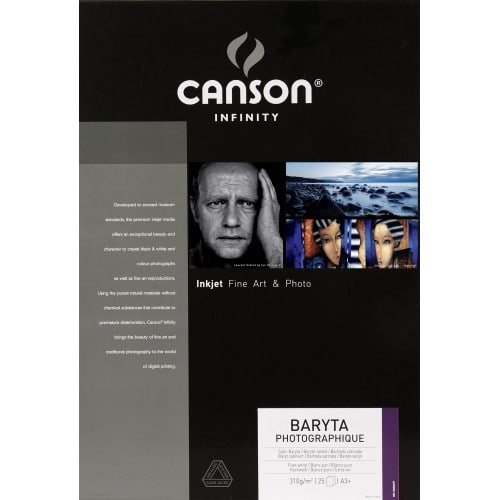 CANSON - Papier jet d'encre Infinity Baryta Photographique satiné blanc 310g - A3+ (32,9x48,3cm) - 25 feuilles