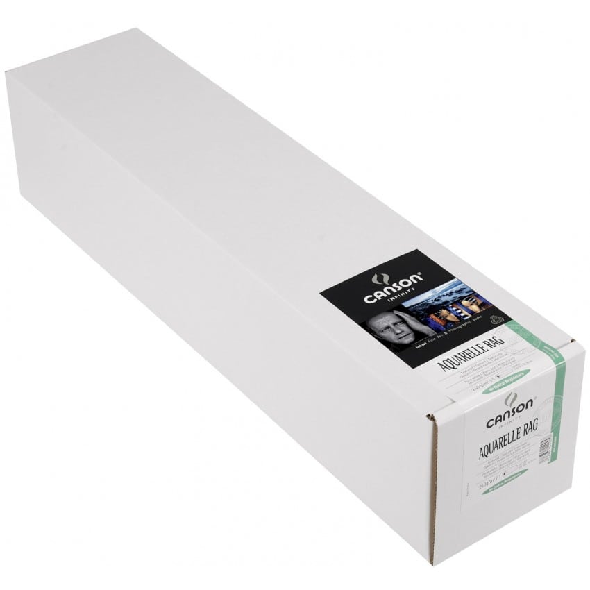 Papier jet d'encre CANSON Infinity Arches Aquarelle Rag blanc pur mat 240g - 24" (61cm) - 15,24m