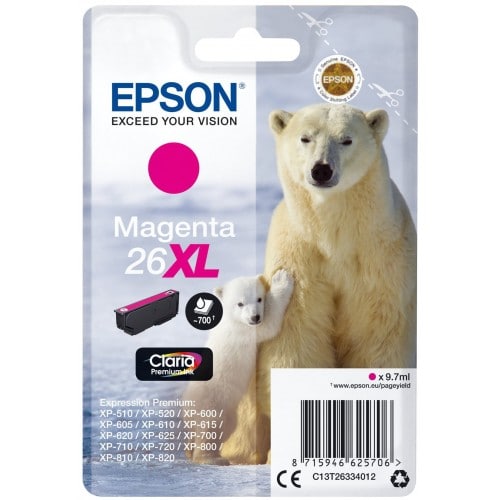 EPSON - Cartouche d'encre T263340 Ours Polaire n°26 - Magenta XL