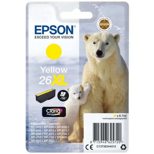 EPSON - Cartouche d'encre T263440 Ours Polaire n°26 - Jaune XL