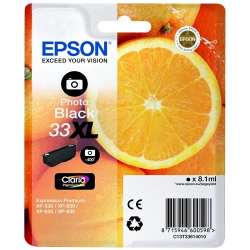 EPSON - Cartouche d'encre T336140 Oranges n°33 - Noir photo XL
