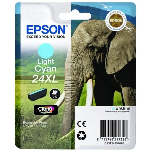 EPSON - Cartouche d'encre T243540 Eléphant n°24 - Cyan clair XL