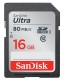 Carte mémoire SD SANDISK SDHC/XC Classe 10 Ultra (80Mo/s 533x) 16 GB