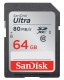 Carte mémoire SD SANDISK SDHC/XC Classe 10 Ultra (80Mo/s 533x) 64 GB